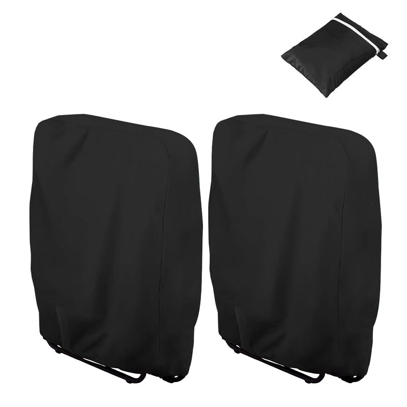 Uranshin Outdoor Furniture Cover Waterproof 2PCS, Zero Gravity Chair Covers, Folding Patio Chair Covers All Weather, Dustproof Anti Gravity Chair Cover with Storage Bag, 28"" W x 13"" D x 43"" H, Black - Image 1